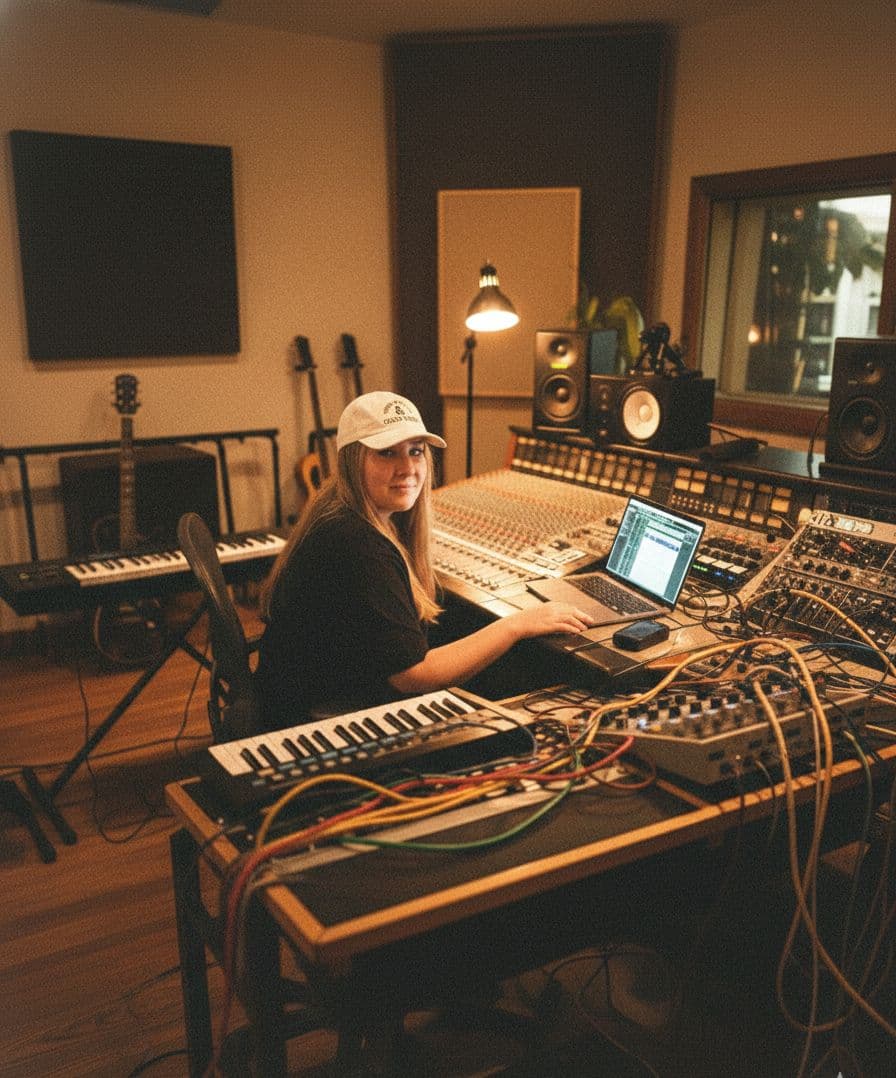 Alícia Maia no estúdio